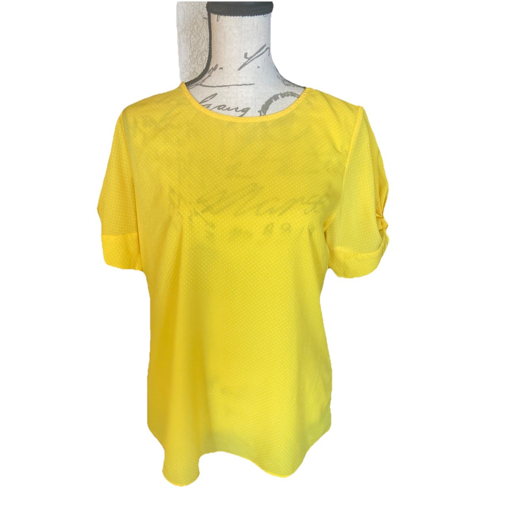 Banana Republic Yellow Polka Dot Blouse - M